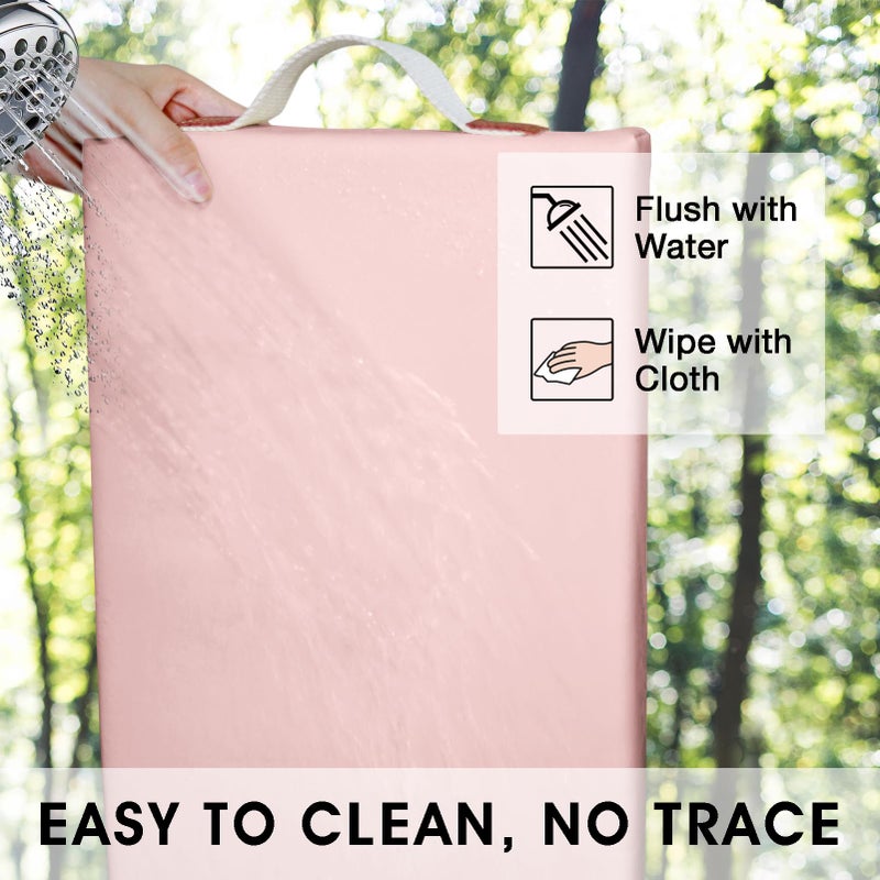 HappyPicnic وسادة ركوع مقاومة للماء للحديقة أو الحمام، بسماكة 2 بوصة من الفوم الناعم لراحة ركوع البستانيين أو الاستحمام في حوض الاستحمام مع مقبض وغطاء قابل للإزالة - وردي - Image 4